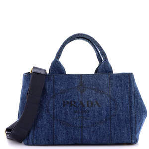 Prada Canapa Convertible Tote Denim #224631P84B